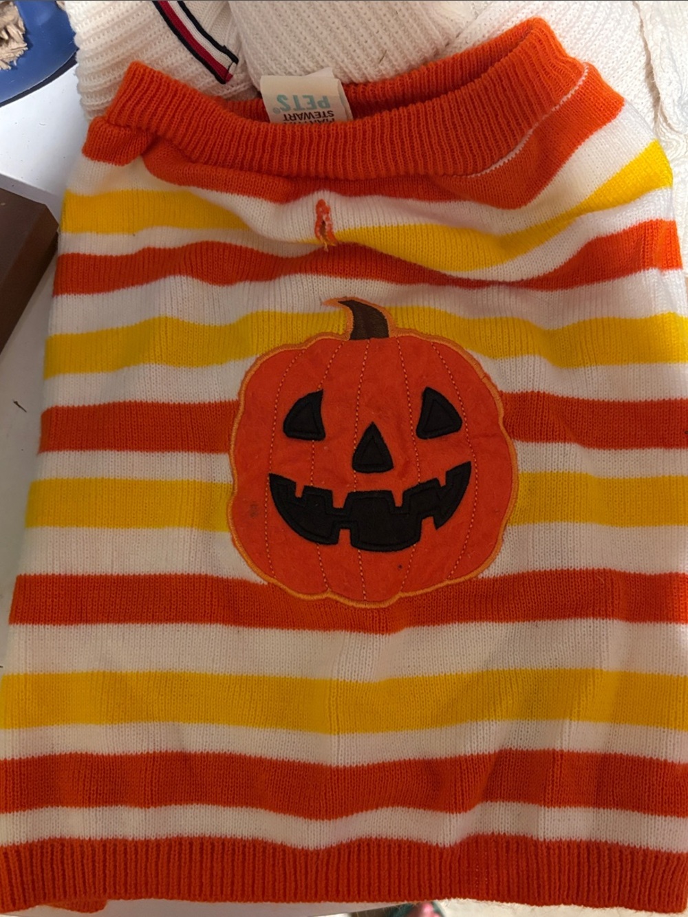 Striped Halloween Pumpkin Dog Costume Sweater - Martha Stewart Pets